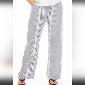 Flora🩷Ashley Striped Italian Linen Pants VGUC - Women's Size S